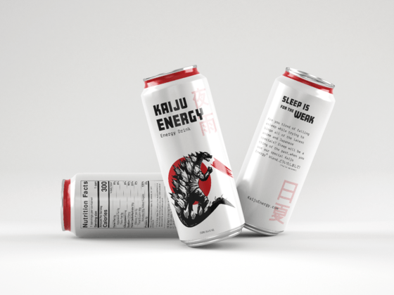 kaiju energy japanese style copy and packaging design